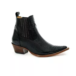 Botina Country Masculina Bico Fino Couro Bovino Le... - JM Country