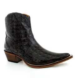 Botina Country Masculina Bico Fino Couro Bovino Le... - JM Country