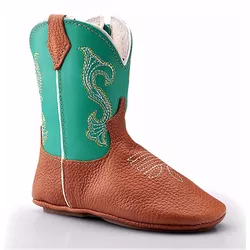 Bota Texana Baby Country Couro Verde - Baby-Verde - JM Country