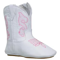 Bota Texana Baby Country Couro Branco e Bordado Ro... - JM Country