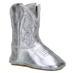 Bota Texana Baby Country Couro Prata - Baby-Prata - JM Country