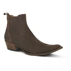 Botina Country Masculina Bico Fino Couro Legítimo ... - JM Country