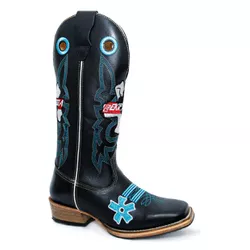 Bota Texana Masculina Bico Quadrado Couro Bovino M... - JM Country