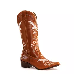 Bota Texana Feminina Country Couro Legítimo Mustan... - JM Country