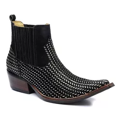 Botina Country Masculina Cano Curto Couro Legítimo... - JM Country