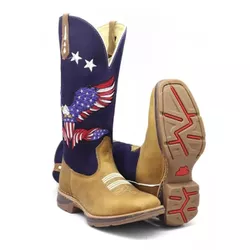 Bota Texana Masculina Solado Jump Couro Nobuck Ter... - JM Country