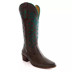 Bota Texana Feminina Country Couro Legítimo Bovino... - JM Country