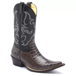 Bota Texana Masculina Bico Fino Couro Legítimo Bov... - JM Country