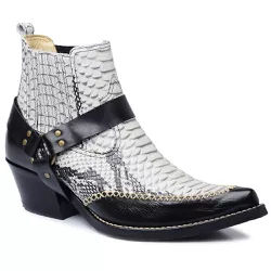 Botina Country Masculina Bico Fino Couro Bovino An... - JM Country