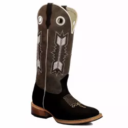 Bota Texana Masculina Carrapeta Couro Nobuck Preto... - JM Country