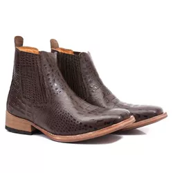 Botina Texana Country Masculina Couro Legítimo Bov... - JM Country
