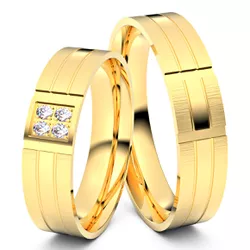 3839 - Alianças de Ouro 18k DF 5,4mm - Joias MB Loja Oficial