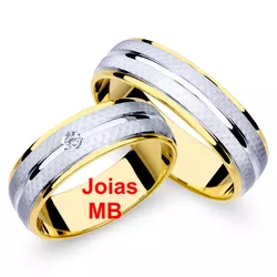 5788 - Alianças Bodas de Diamante Goiânia 7mm - Joias MB Loja Oficial