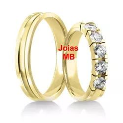 4998 - Alianças Capim Dourado Shopping 4mm - Joias MB Loja Oficial