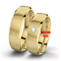 7070 - Alianças Chanfradas Anápolis 5mm - Joias MB Loja Oficial