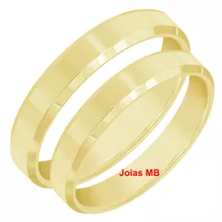 5850 - Alianças Chanfradas BH 4mm - Joias MB Loja Oficial