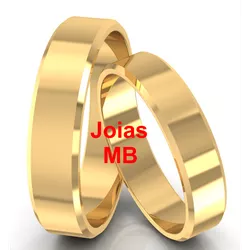 4765 - Alianças Chanfradas DF 7,5mm - Joias MB Loja Oficial