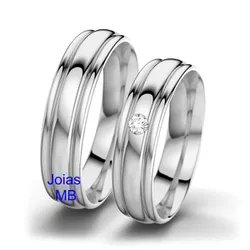 5284 - Alianças de Brilhantes BH 6mm - Joias MB Loja Oficial