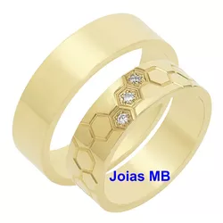 4982 - Alianças de Casamento Angra dos Reis 7mm - Joias MB Loja Oficial