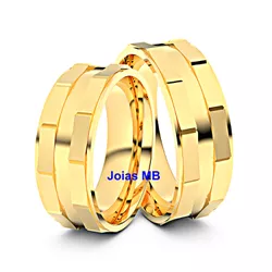 5909 - Alianças de Casamento Apucarana 7,5mm - Joias MB Loja Oficial