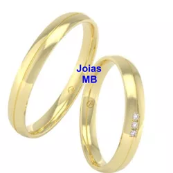 5553 - Alianças de Casamento Arujá 3mm - Joias MB Loja Oficial