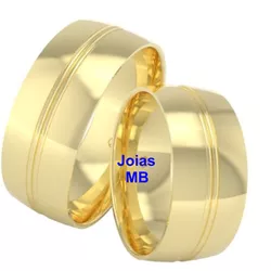 5348 - Alianças de Casamento Caieiras 8mm - Joias MB Loja Oficial