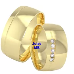 5465 - Alianças de Casamento Campo Limpo Paulista 8mm - Joias MB Loja Oficial