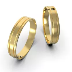 5842 - Alianças de Casamento Candeias 4mm - Joias MB Loja Oficial