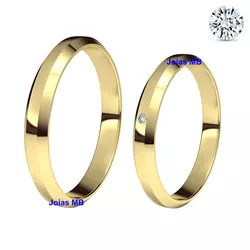 4666 - Alianças de Casamento Canoinhas 3,5mm - Joias MB Loja Oficial