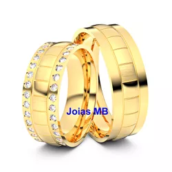 6068 - Alianças de Casamento Caucaia 7mm - Joias MB Loja Oficial