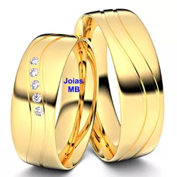 5947 - Alianças de Casamento Duisburgo 7mm - Joias MB Loja Oficial