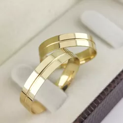 5484 - Alianças de Casamento com Risco Alvorada 4mm - Joias MB Loja Oficial