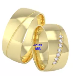 6057 - Alianças de Casamento Cruzeiro 8mm - Joias MB Loja Oficial