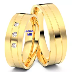 5378 - Alianças de Casamento Gijón 7mm - Joias MB Loja Oficial