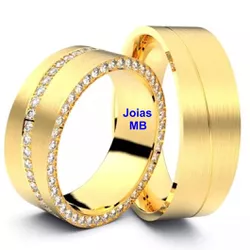  3955 - Alianças de Casamento Iporá 7,5mm - Joias MB Loja Oficial