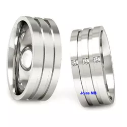 4924 - Alianças de Casamento Itaguaí 8mm - Joias MB Loja Oficial