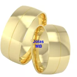 6051 - Alianças de Casamento Matão 8mm - Joias MB Loja Oficial