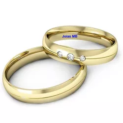 5356 - Alianças de Casamento Piedade 4mm - Joias MB Loja Oficial