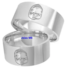 4405 - Alianças de Casamento Prata 8mm - Joias MB Loja Oficial