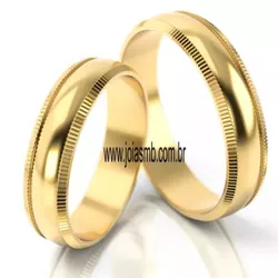 5993 - Alianças de Casamento Queimados 7mm - Joias MB Loja Oficial