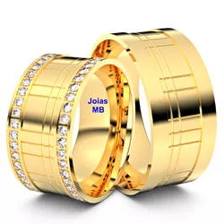 4068 - Alianças de Casamento Rotterdam 10mm - Joias MB Loja Oficial