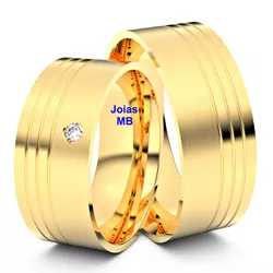 5379 - Alianças de Casamento Saitama 9mm - Joias MB Loja Oficial