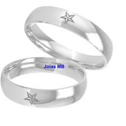 5798 - Alianças de Casamento Saquarema 4mm - Joias MB Loja Oficial