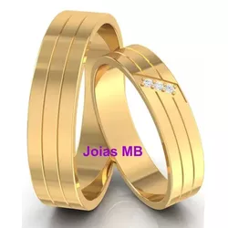  3808 - Alianças de Casamento Três Lagoas 7mm - Joias MB Loja Oficial