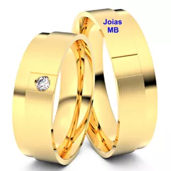 5622 - Alianças de Casamento Vigo 7mm - Joias MB Loja Oficial