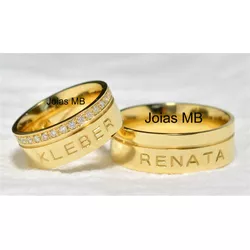 7644 - Alianças de Casamento Gravação Laser Goiânia 8mm - Joias MB Loja Oficial