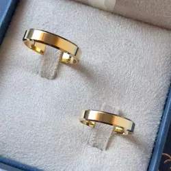 5549 - Alianças de Casamento Chanfradas 6 grs Içara 4mm - Joias MB Loja Oficial