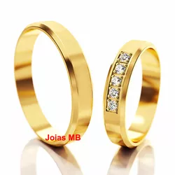 5539 - Alianças de Casamento Ilha Solteira 4mm - Joias MB Loja Oficial