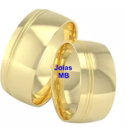 4613 - Alianças de Casamento Itanhaém 8mm - Joias MB Loja Oficial