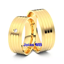 4075 - Alianças de Casamento Jacareí 7mm - Joias MB Loja Oficial